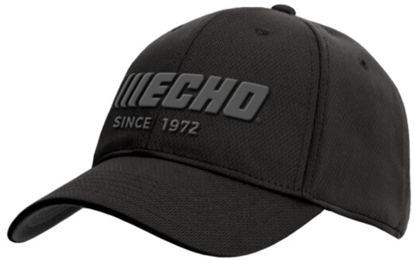 black performance mesh cap with ECHO Logo on front