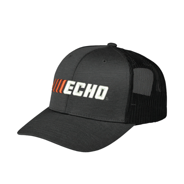 Charcoal and Black ECHO Cap Front Image on white background
