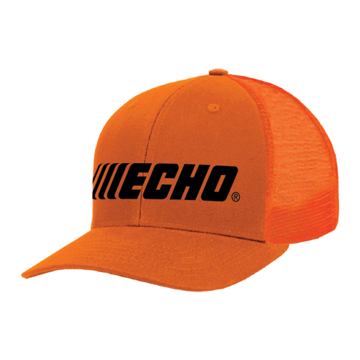 ECHO Blaze Orange Trucker Cap Front image on white background